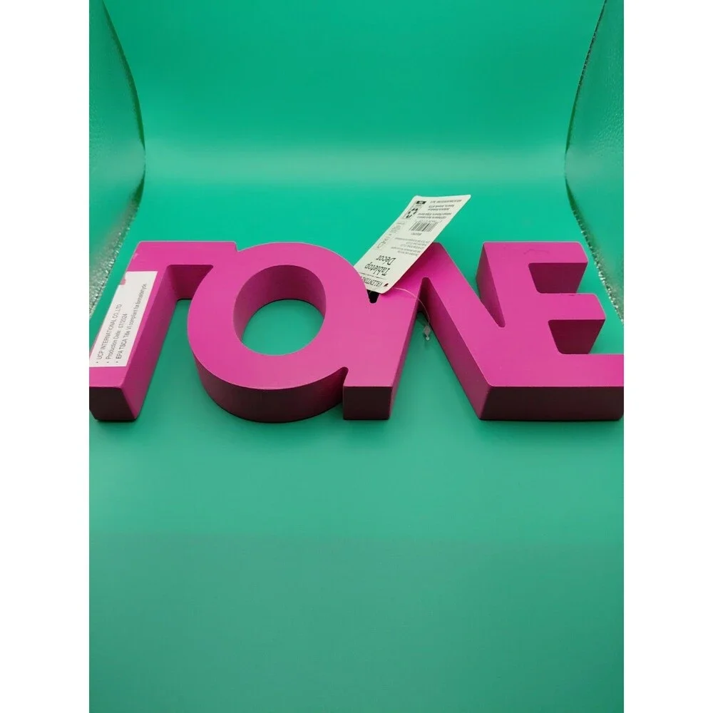 Love Sign Wooden Blocks V-Day Gift Freestanding Love Red N Pink